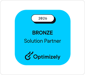 Bronze Solution Partner badge for Optimizely, year 2026.