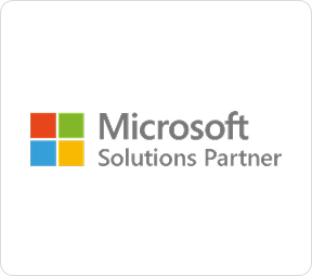 Microsoft Solutions Partner logo with four colored squares and the text 'Microsoft Solutions Partner'