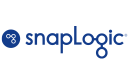 snapLogic logo – blue wordmark with circular emblem on the left