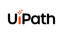 UiPath logo with orange accent on the 'I' and sparkles above it
